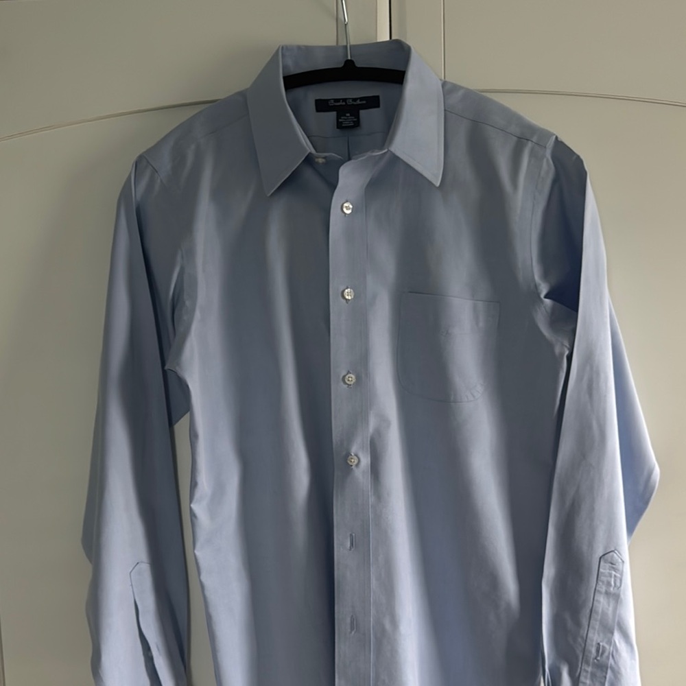 Brooks Brothers Blue Dress Shirt Crisp Cotton Classic